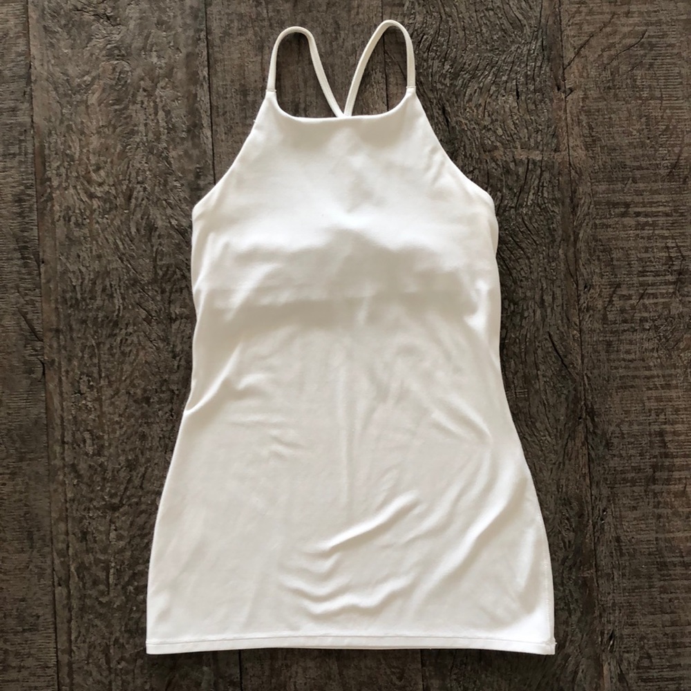 Lululemon High Neck Power Y Tank size 4 white align top